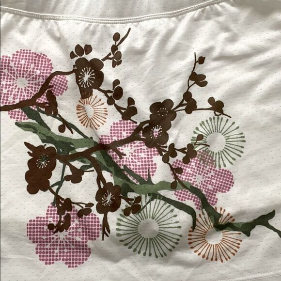 Athleta Cream Floral Athletic Skort Built in Shorts Size Small - Picture 3 of 11